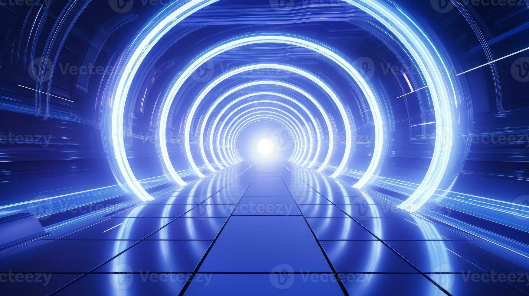 ai gerado esvaziar futurista túnel. tecnologia Projeto. foto