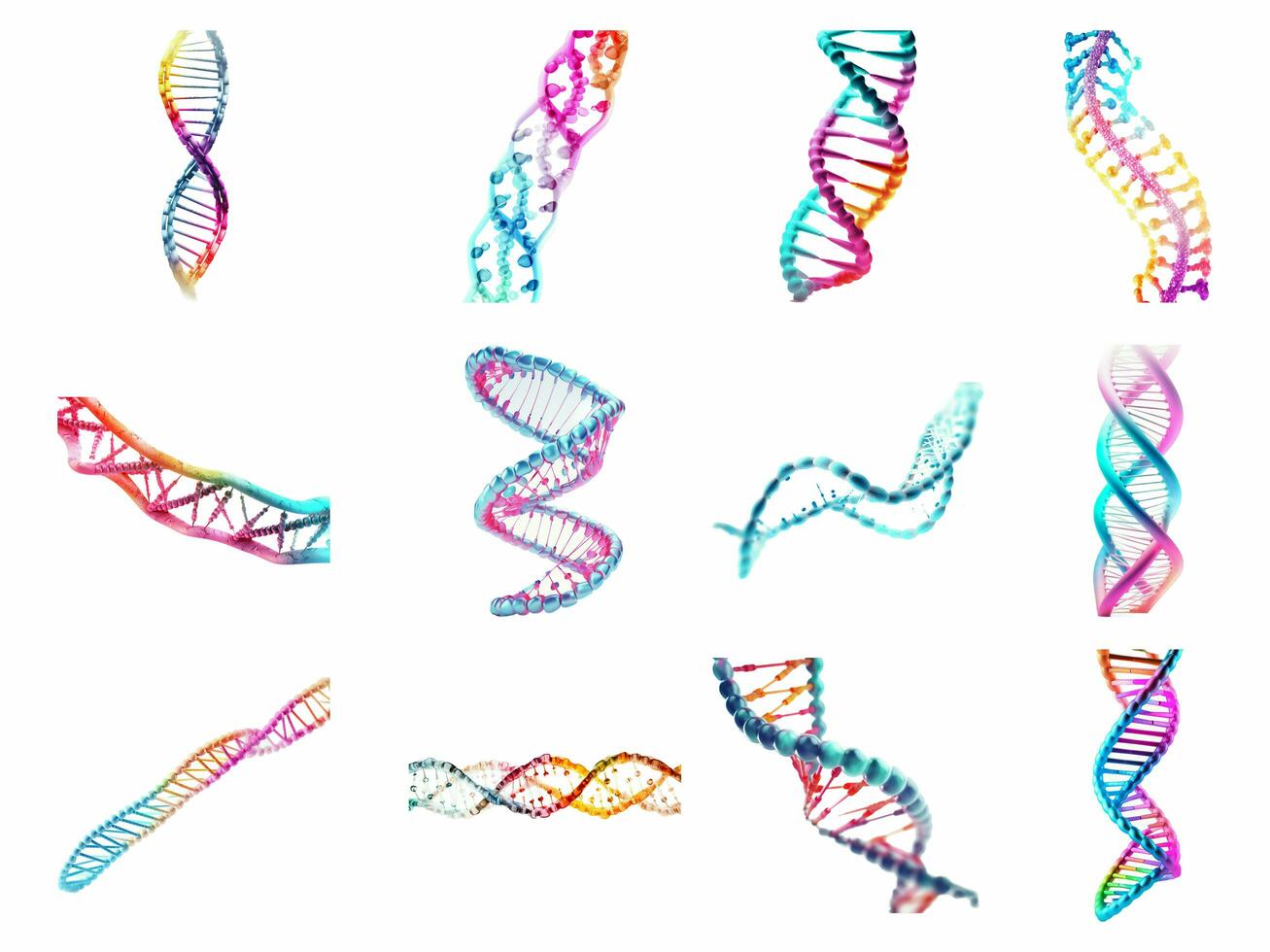 dna coleção isolado em branco fundo com ai gerado. foto