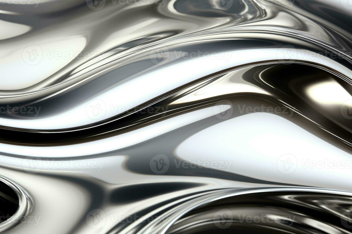fechar acima textura do líquido lustroso prata metal fluido gradiente ondas abstrato fundo. ai gerado foto