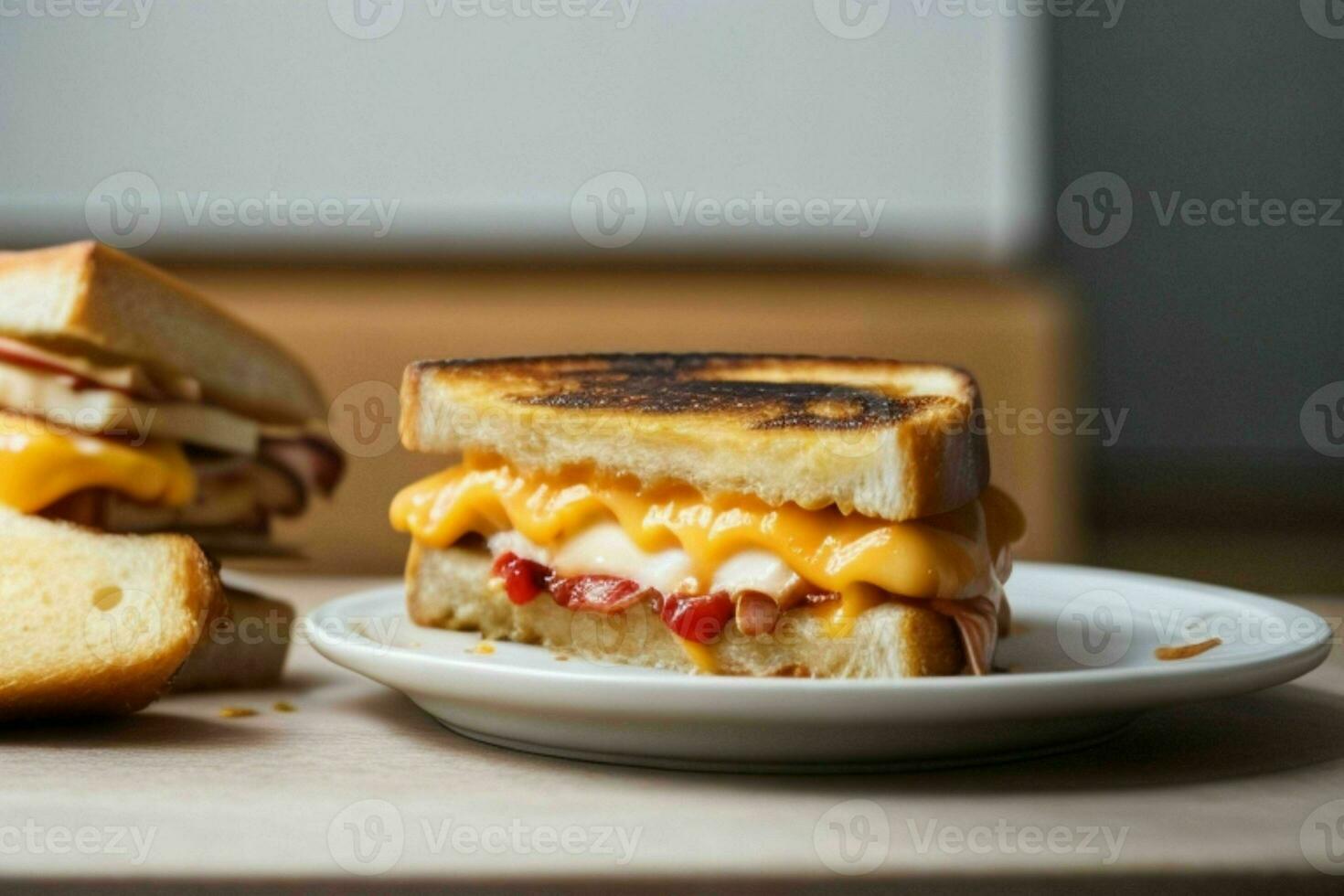 ai gerado grelhado queijo sanduíche. pró foto