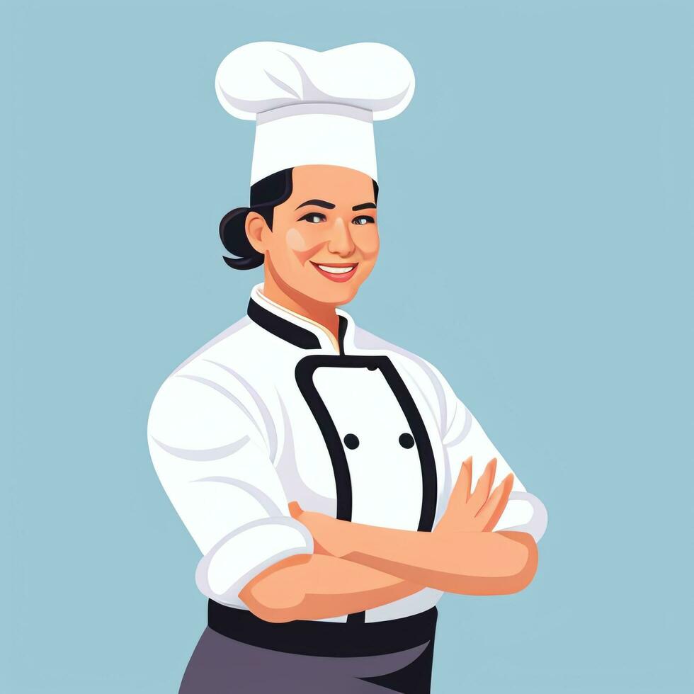 ai gerado chefe de cozinha cozinhar avatar ícone grampo arte adesivo decoração simples fundo foto