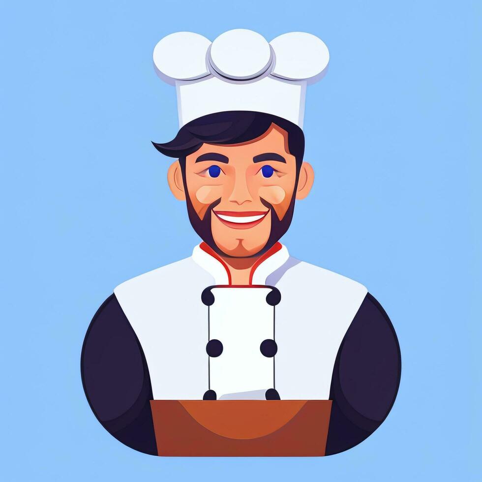 ai gerado chefe de cozinha cozinhar avatar ícone grampo arte adesivo decoração simples fundo foto