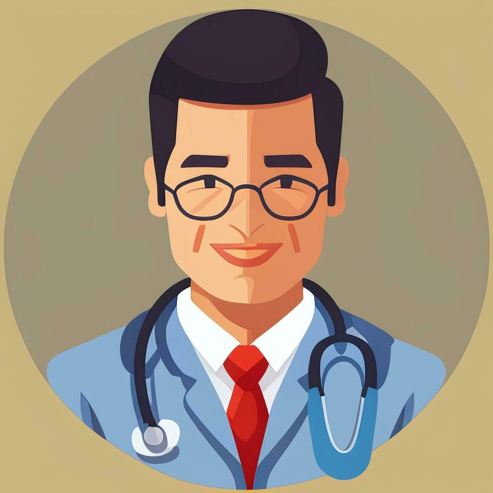 ai gerado médico médico avatar ícone grampo arte adesivo decoração simples fundo foto