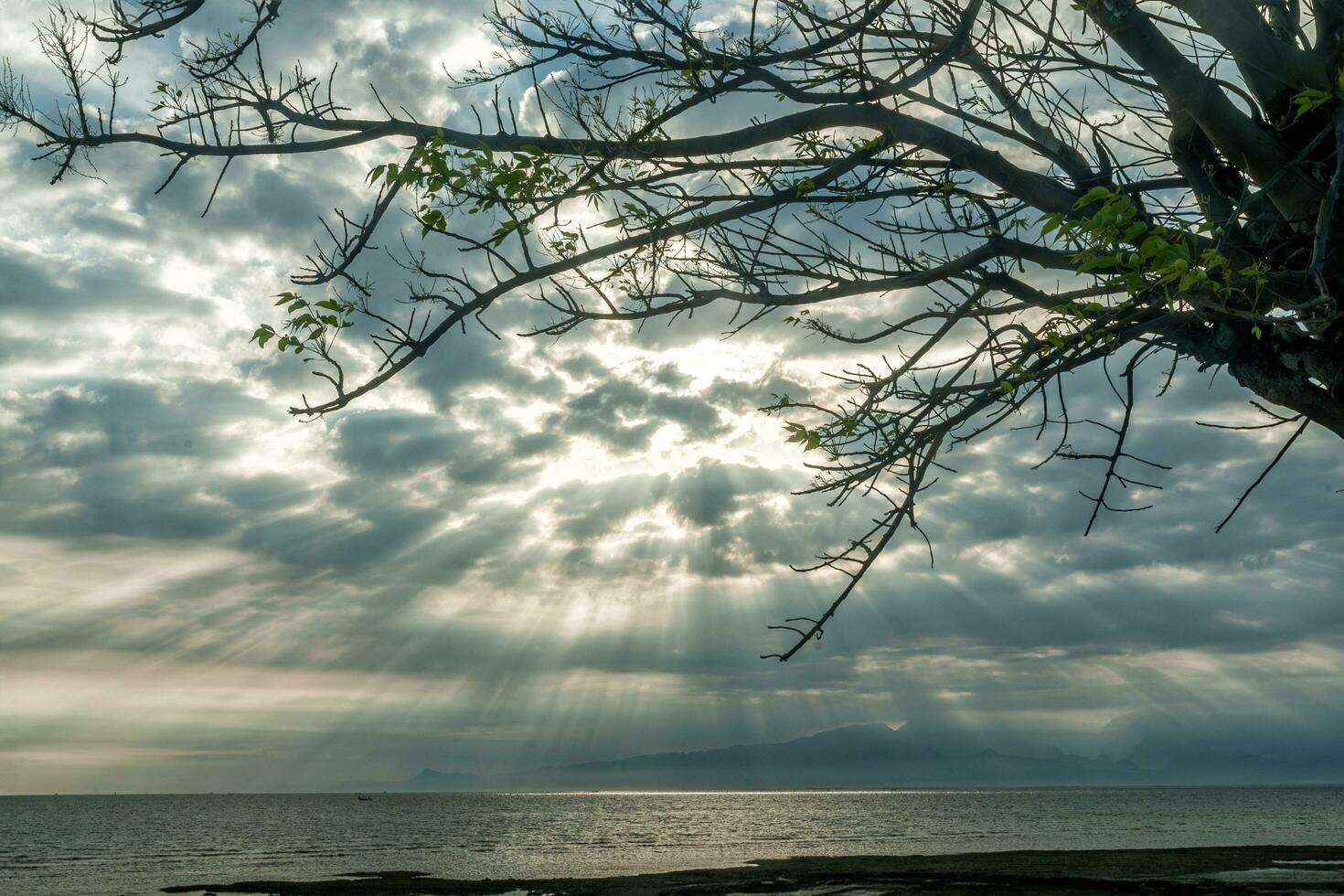nascer do sol às gili ketapang ilha, Indonésia foto
