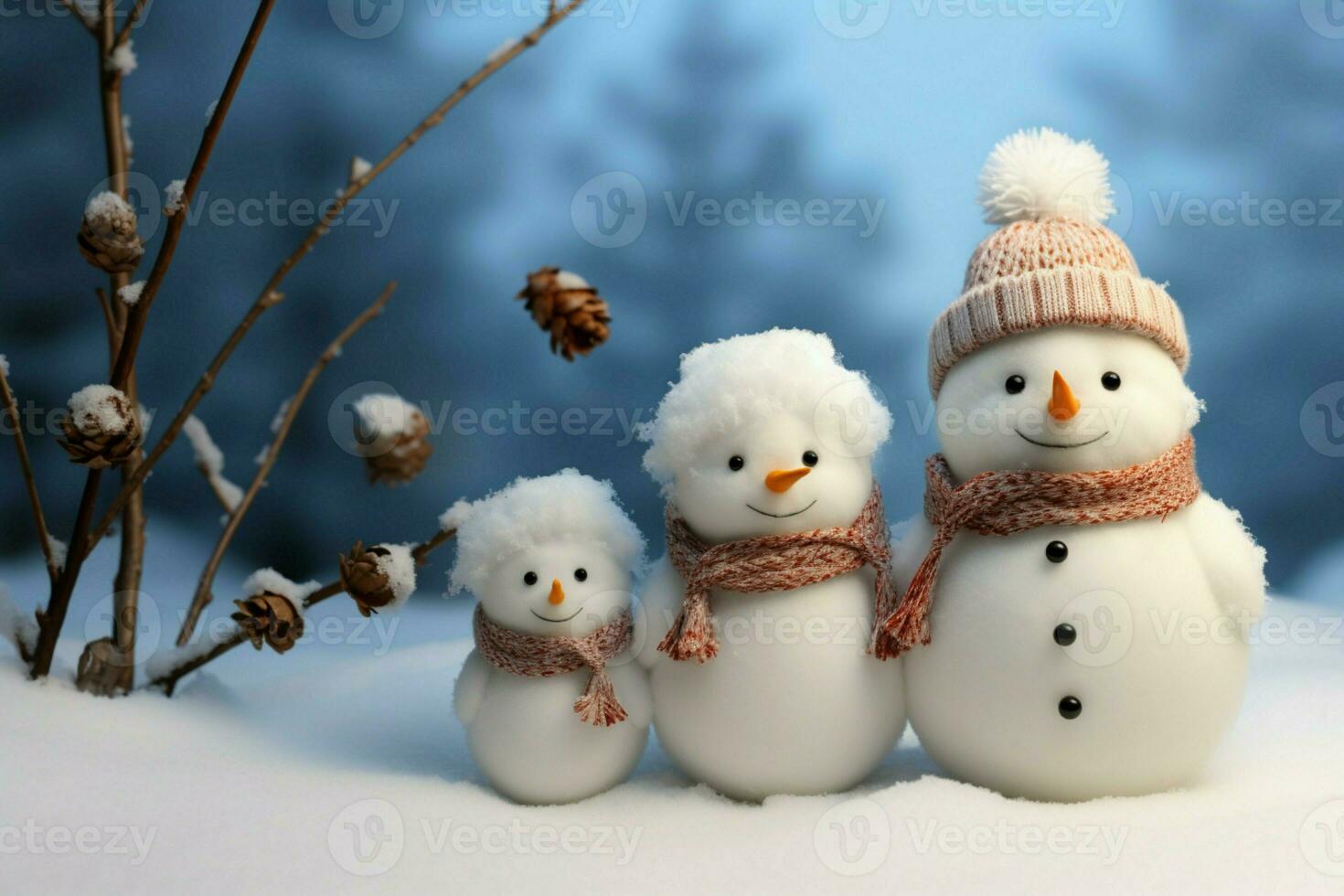 ai gerado encantador boneco de neve arautos Natal celebração feriado animar ai gerado foto