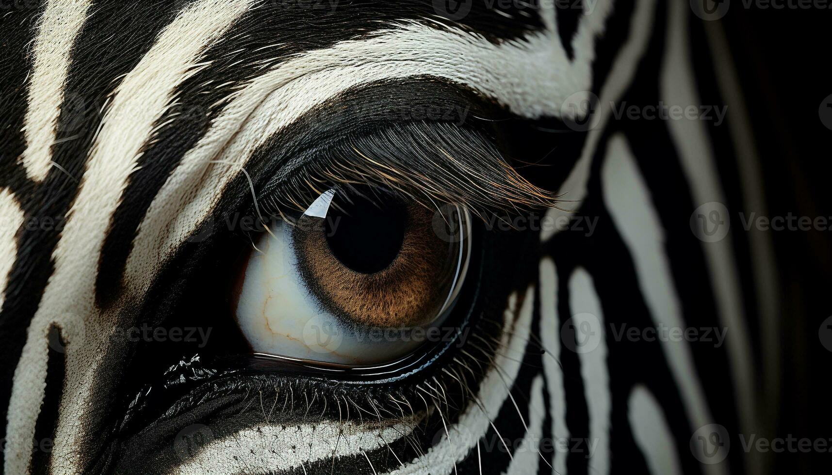 ai gerado listrado zebra dentro África, uma monocromático beleza dentro natureza gerado de ai foto