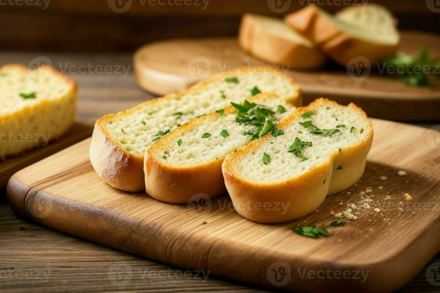 ai gerado alho pão. pró foto