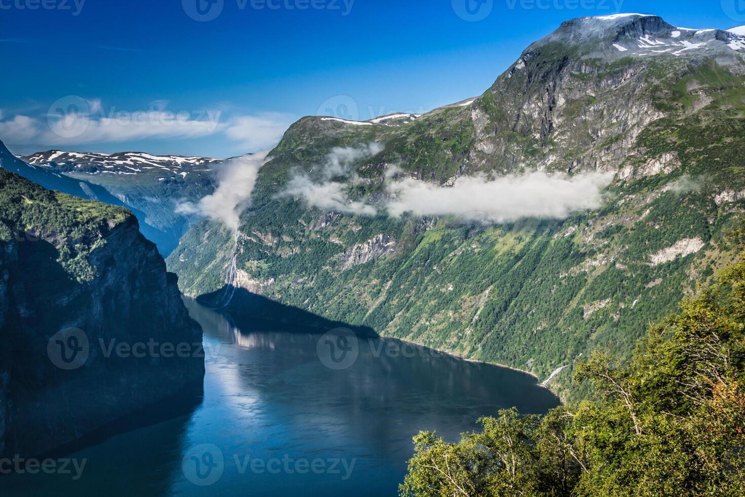 Geiranger fiorde panorâmico vista, noruega foto