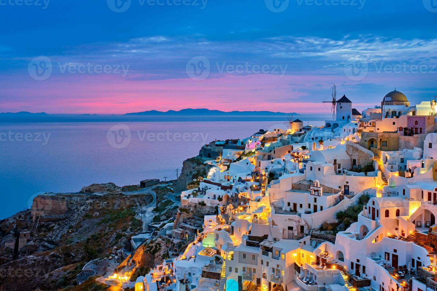 famoso grego turista destino oia, Grécia foto