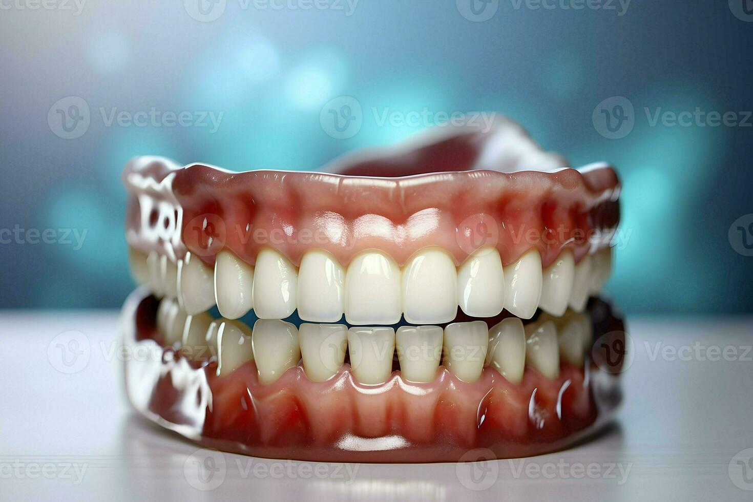 ai gerado dentes e fio dental foto