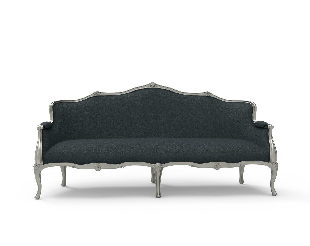 clássico Preto couro sofá isolado em branco fundo. mobília coleta foto