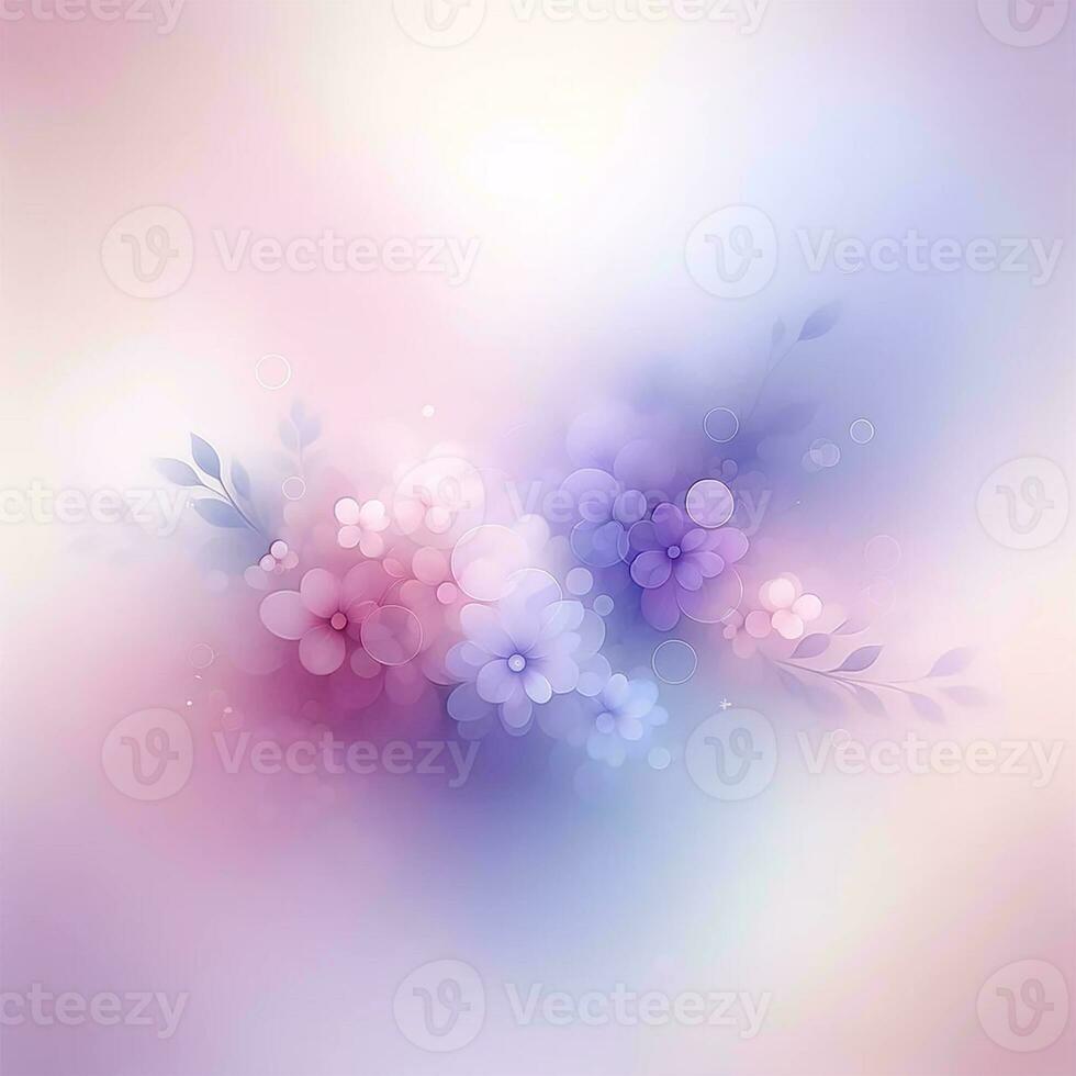 ai gerado uma sinfonia do florescendo fantasias dentro uma enevoado pastel fundo com flor amplificador bokeh efeito foto