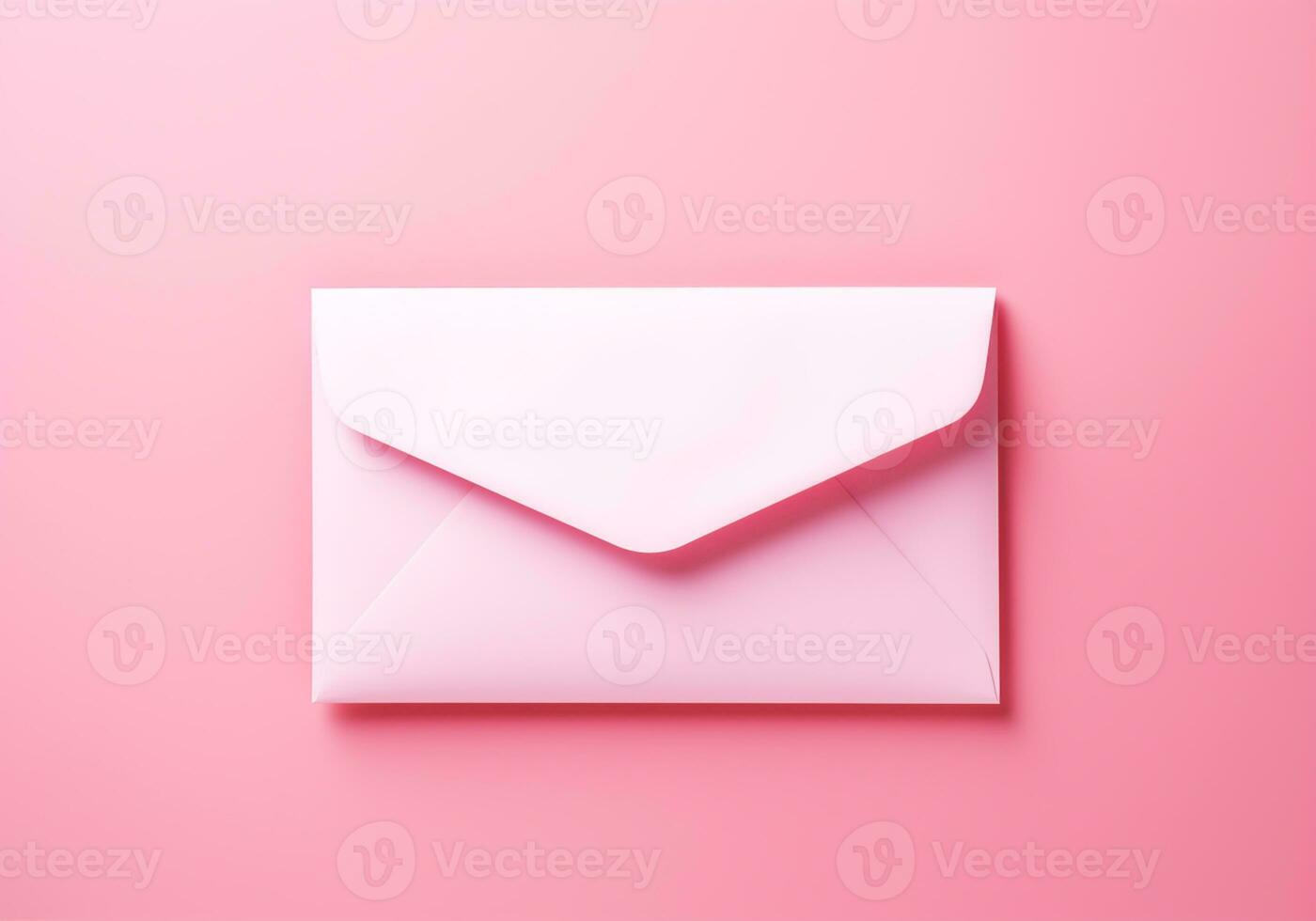 ai gerado papel envelope dentro uma suave Rosa tom foto