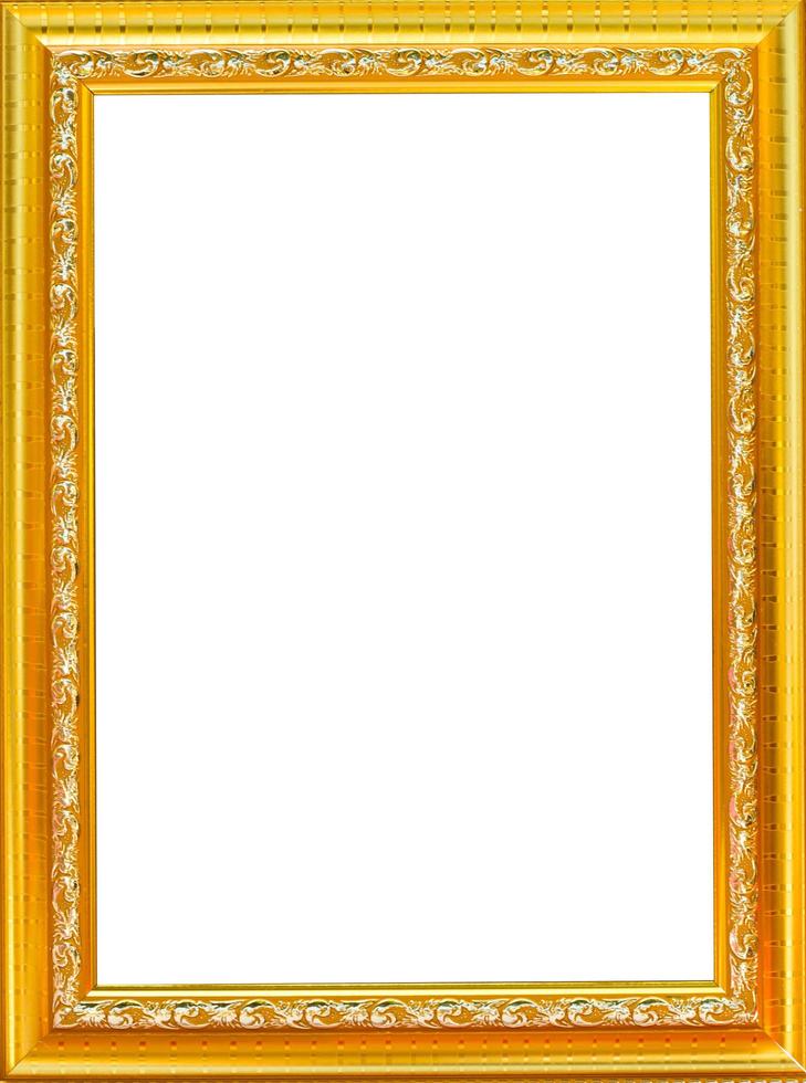 moldura dourada antiga isolada no fundo branco foto