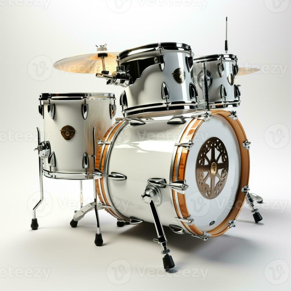ai gerado 3d tambor modelo com branco fundo foto