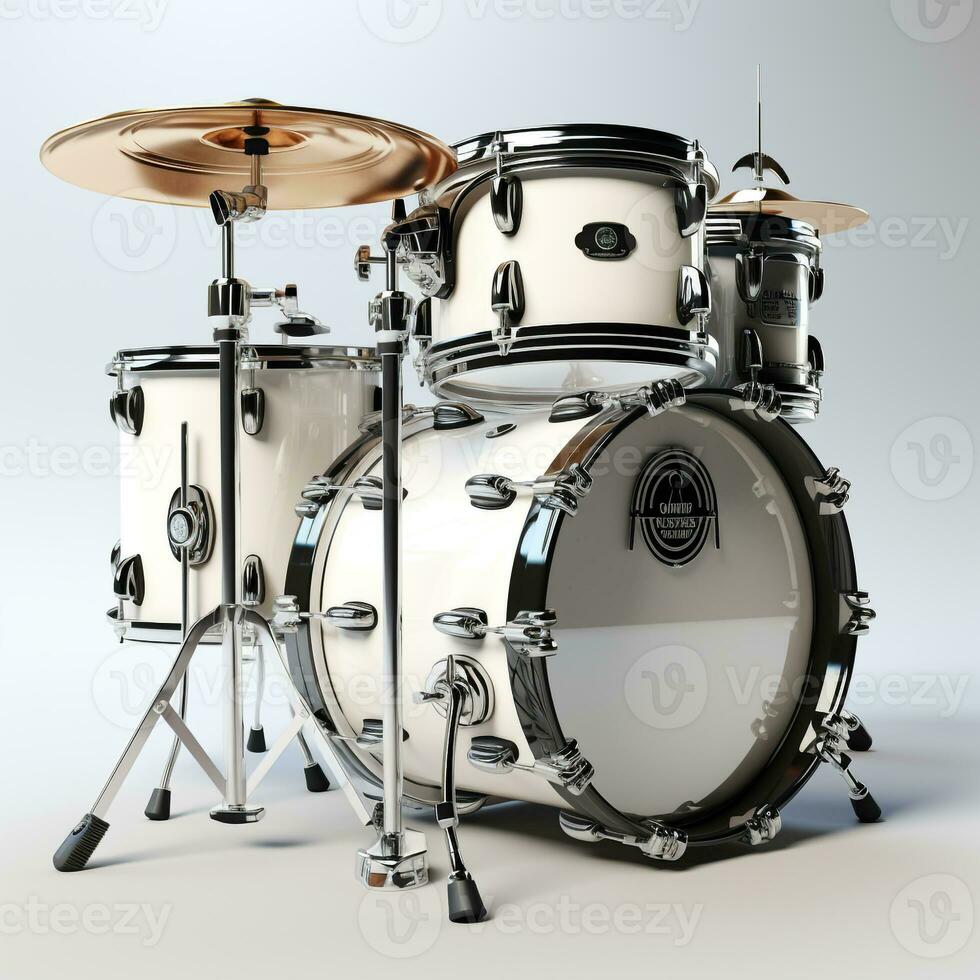 ai gerado 3d tambor modelo com branco fundo foto