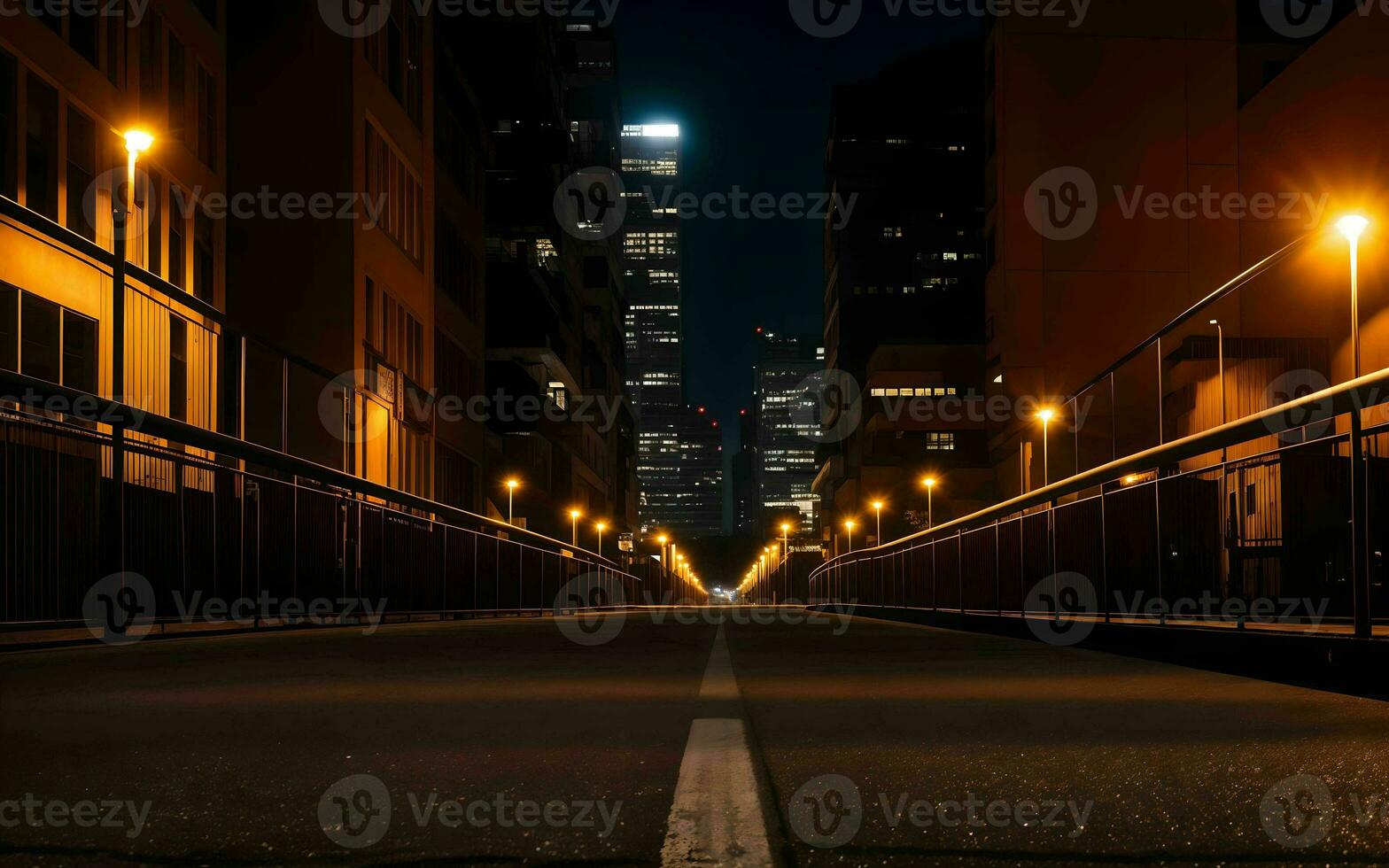 ai gerado urbano serenidade noite luzes e arquitetônico beleza ai gerado foto