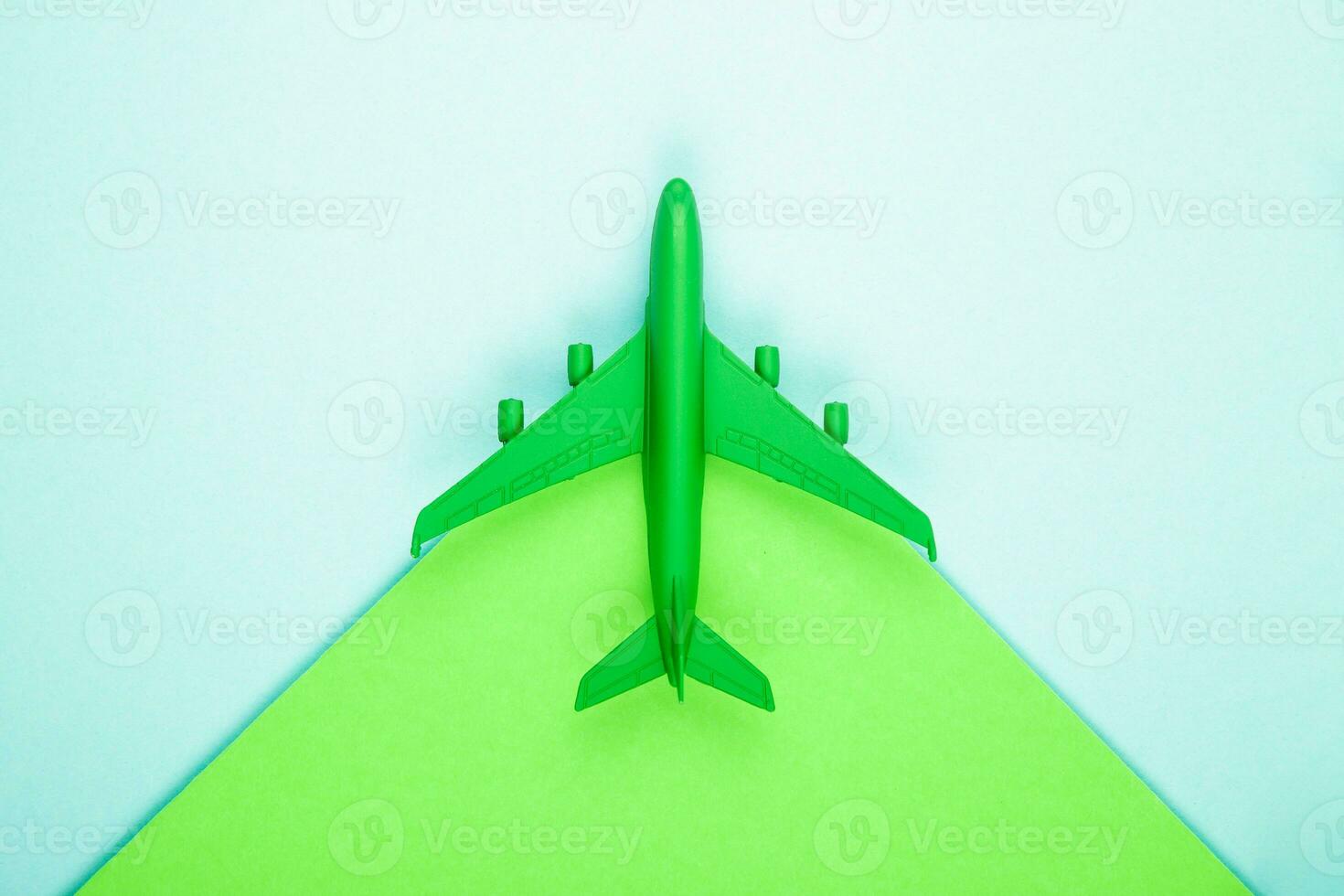 sustentável aviação conceito - verde avião. bandeira imagem, cópia de espaço. foto