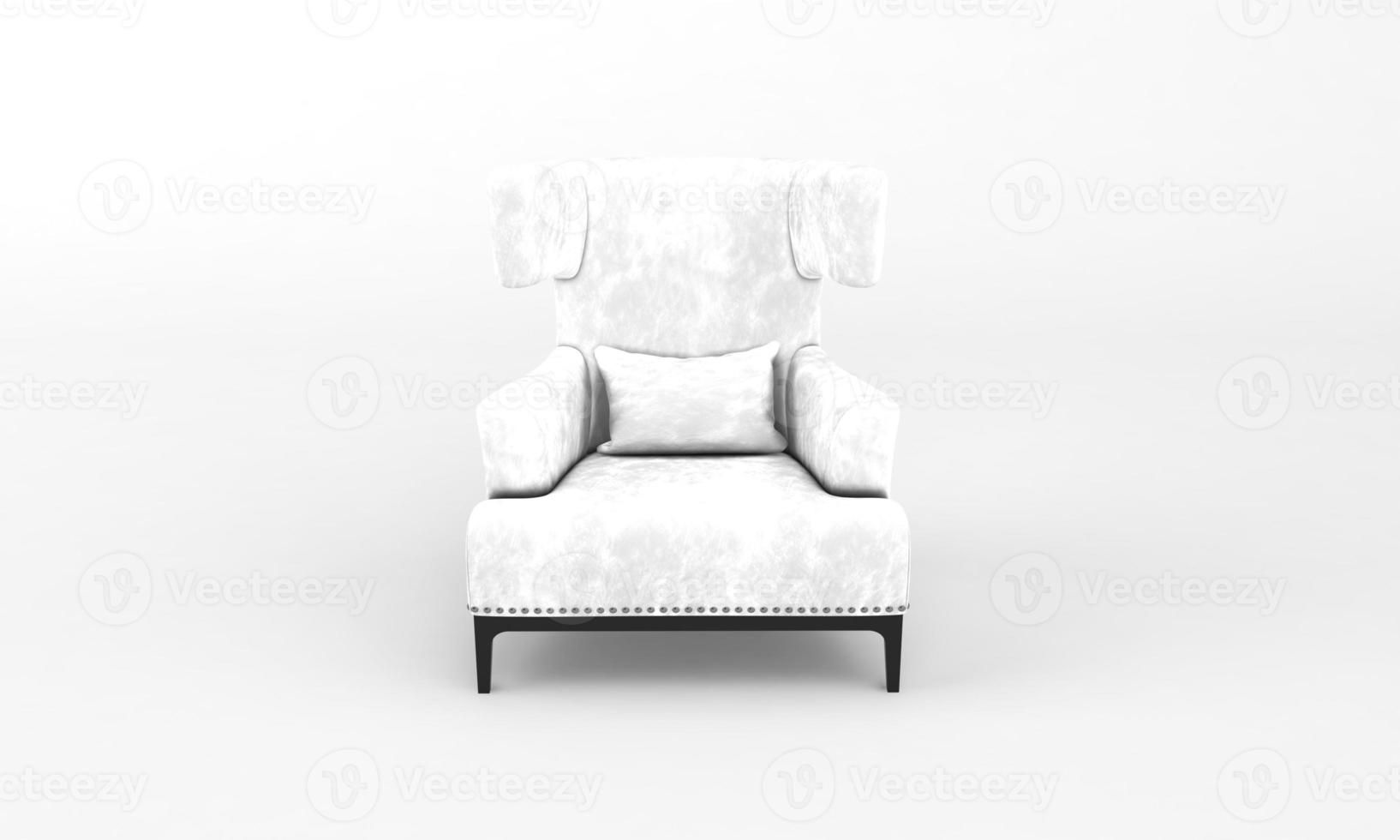 sofá individual cadeira vista frontal móveis renderização em 3d foto