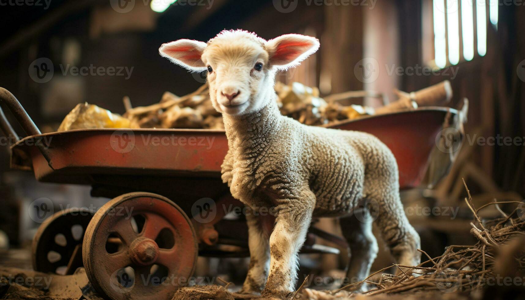 ai gerado fofa alpaca pastar dentro Prado, encarando inocentemente às Câmera gerado de ai foto