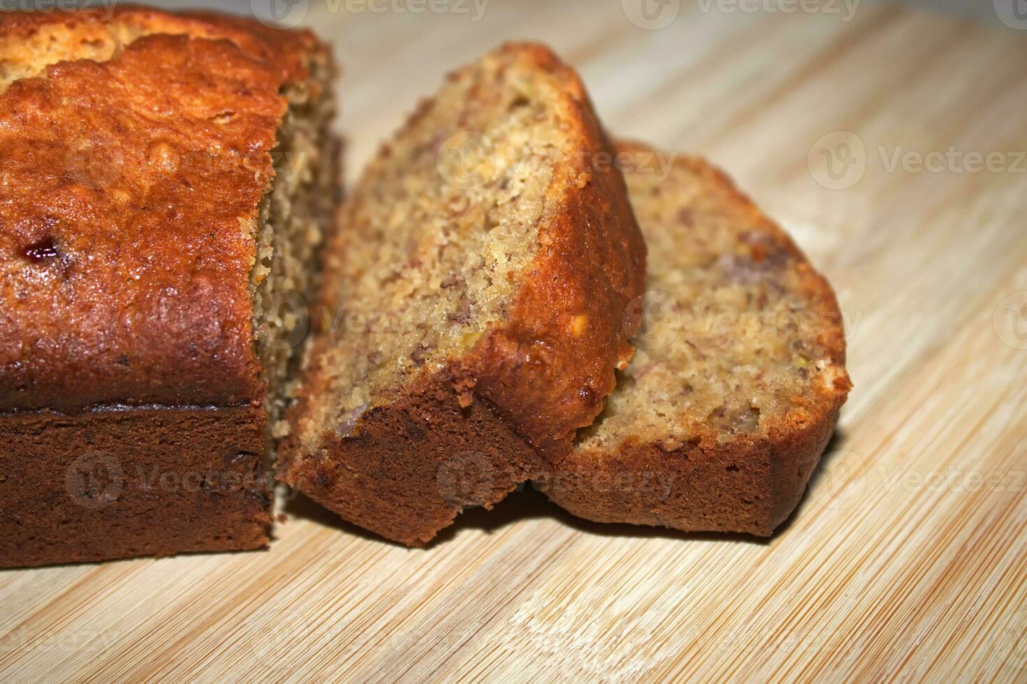 cozido banana pão fatia fechar-se foto