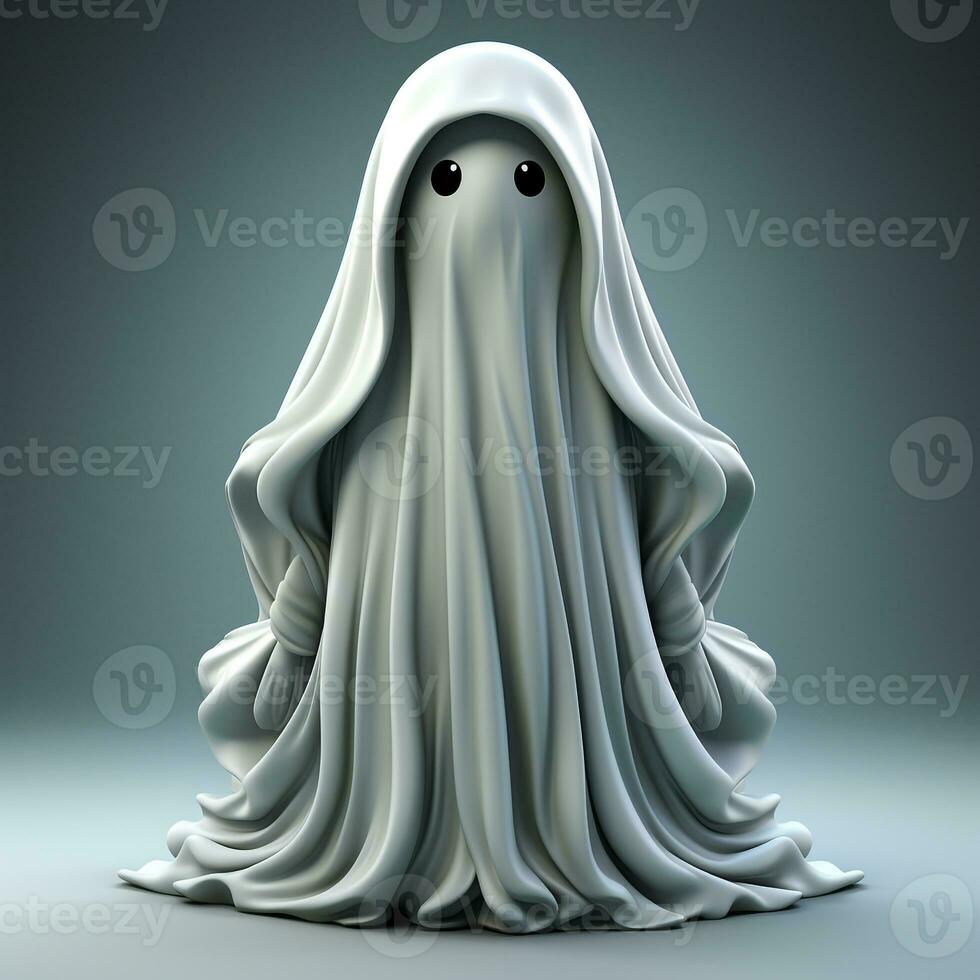 ai gerado 3d desenho animado do a branco fantasma foto