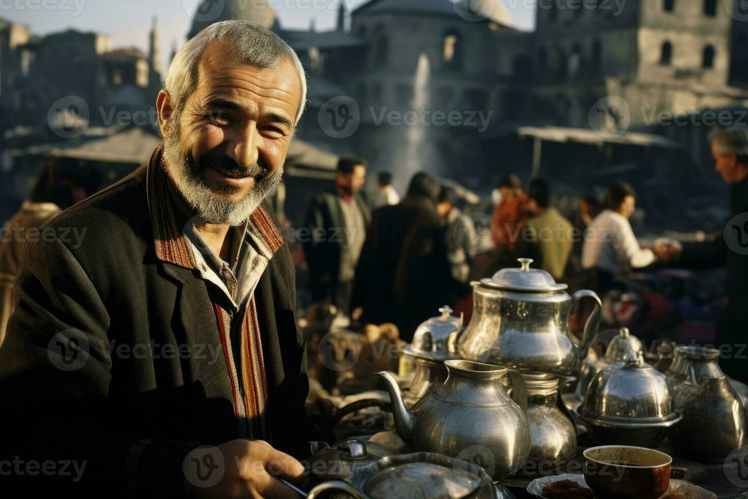 ai gerado retrato turismo indiano Índia local homens cultura face Ásia tradição rua hindu foto