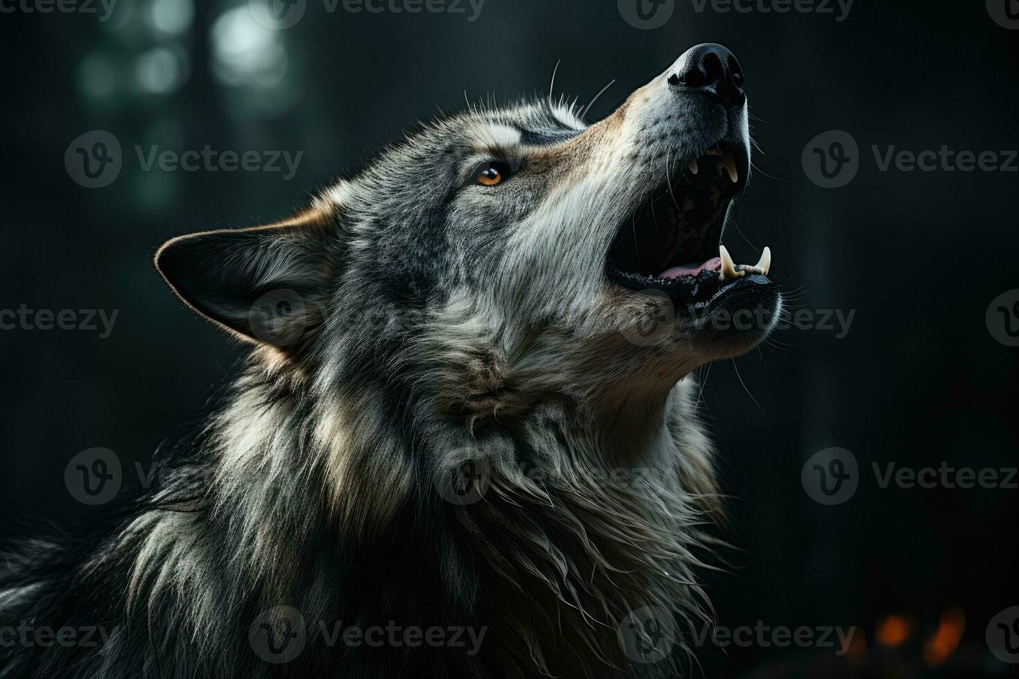 ai gerado cachorro floresta mamífero retrato animal natureza doméstico selvagem procriar pele animal Lobo predador foto