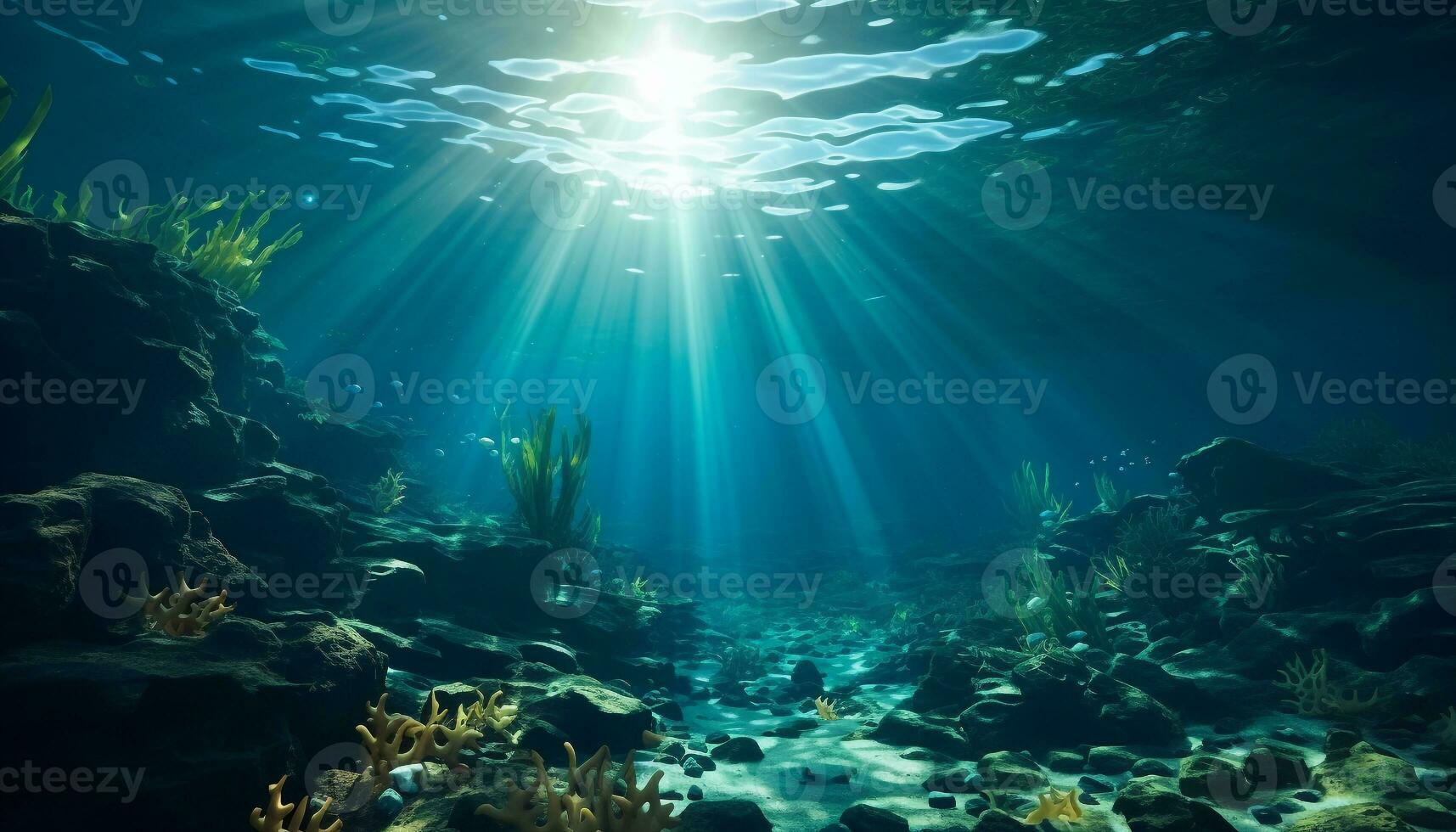 ai gerado embaixo da agua beleza peixe, recife, natureza, animal, água, tropical clima gerado de ai foto