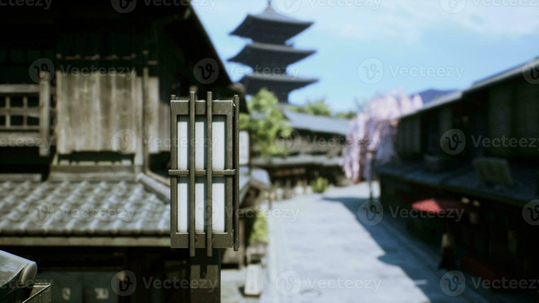 Japão paisagem urbana dentro tample histórico distrito foto