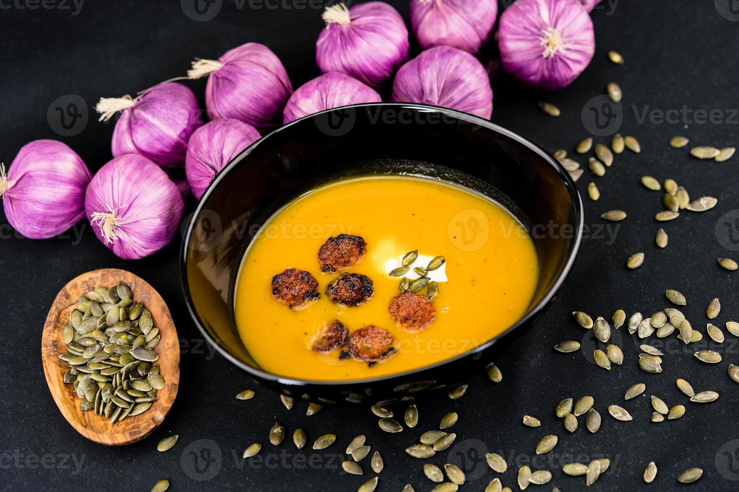 sopa de laranja hokkaido abóbora cucurbita maxima foto