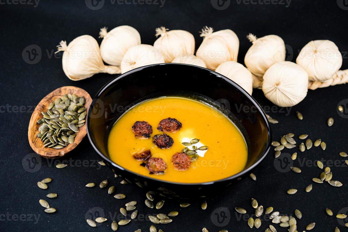 sopa de laranja hokkaido abóbora cucurbita maxima foto