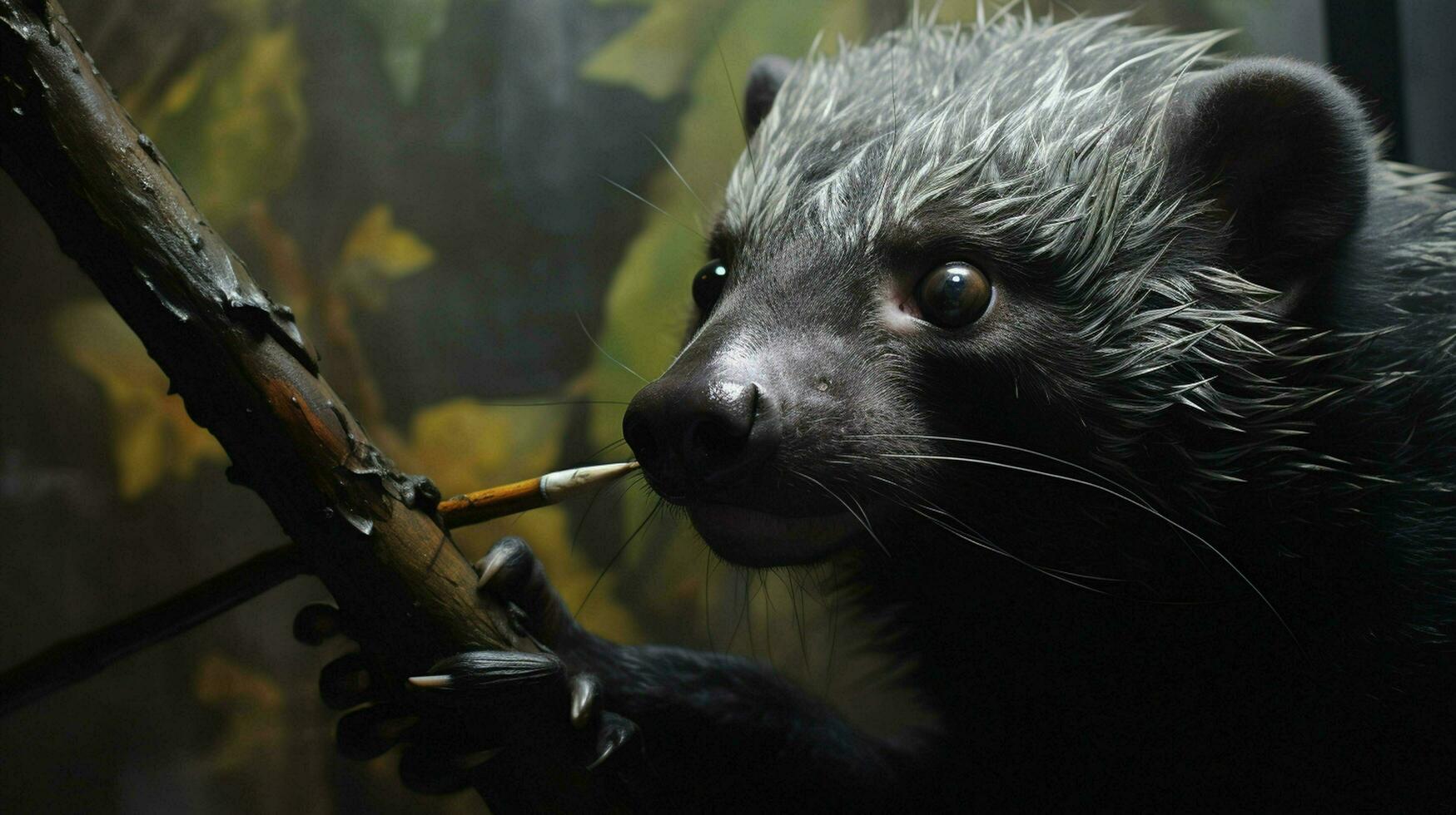 ai gerado binturong completo natura animal papel de parede fundo foto