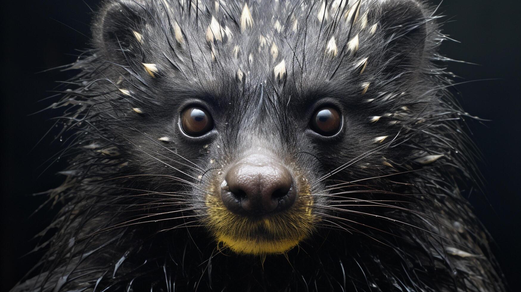 ai gerado binturong completo natura animal papel de parede fundo foto