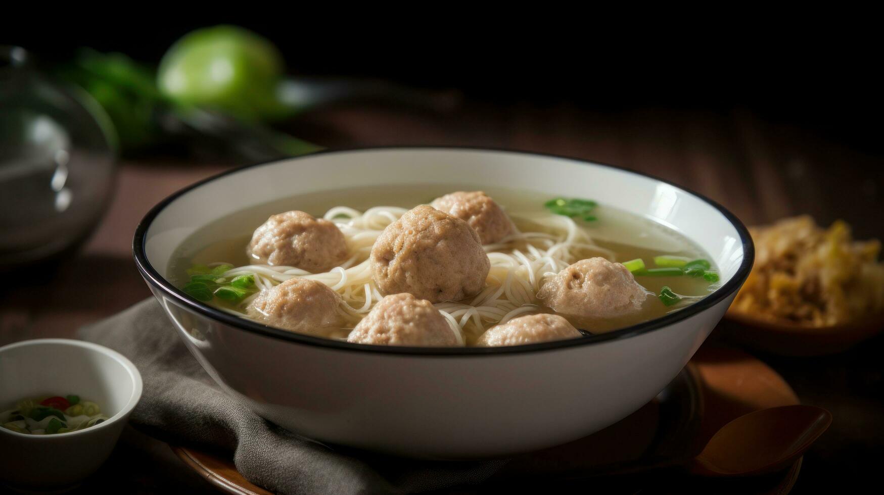 ai gerado saboroso tofu soba Macarrão a partir de Ásia foto