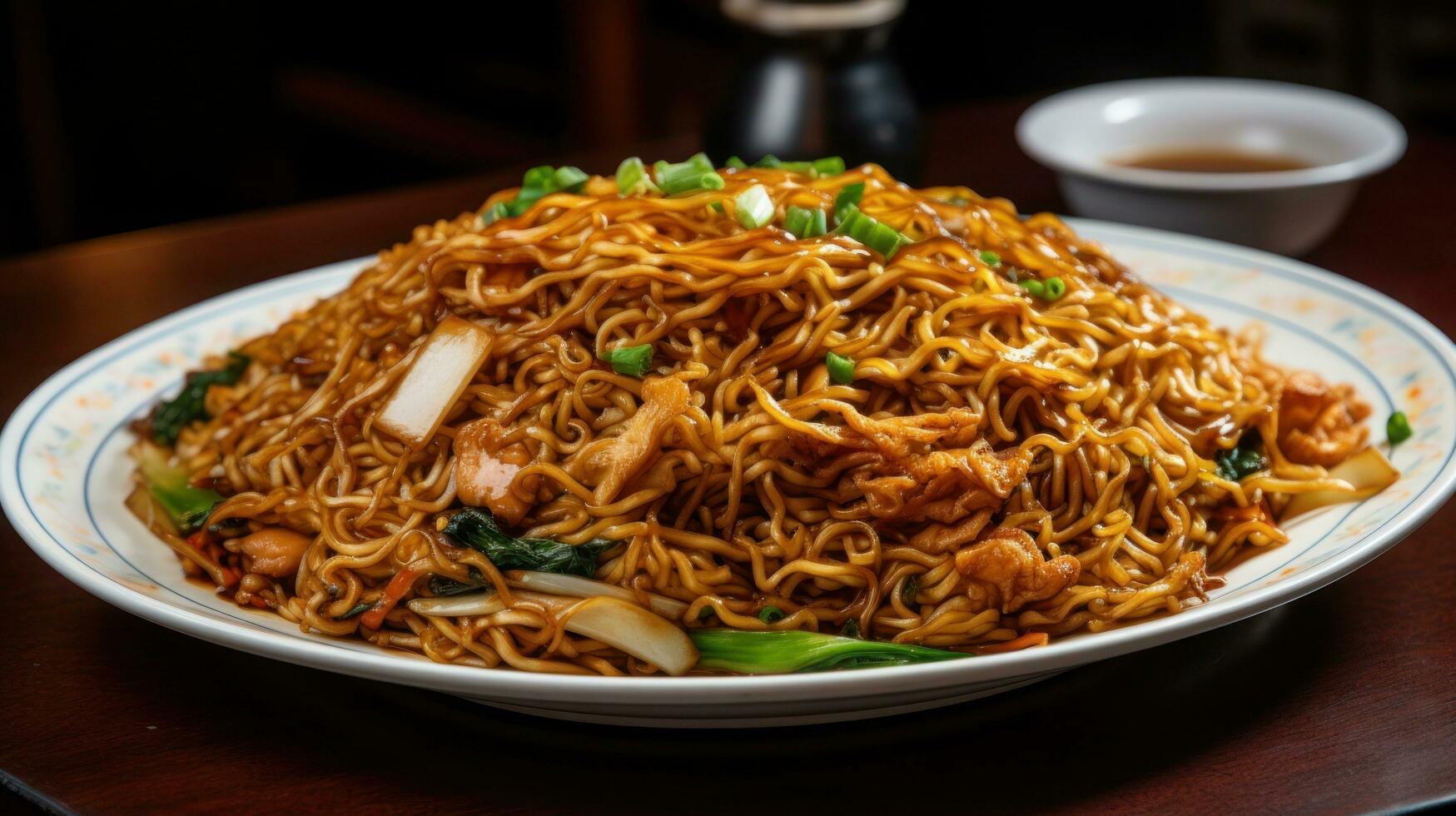 ai gerado saboroso tofu soba Macarrão a partir de Ásia foto