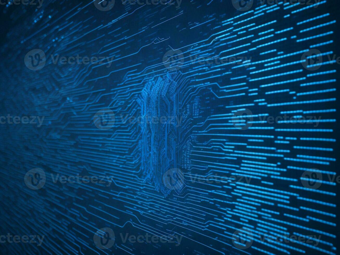 ai gerado azul digital binário dados em computador tela fundo. binário código fundo . abstrato azul fundo foto