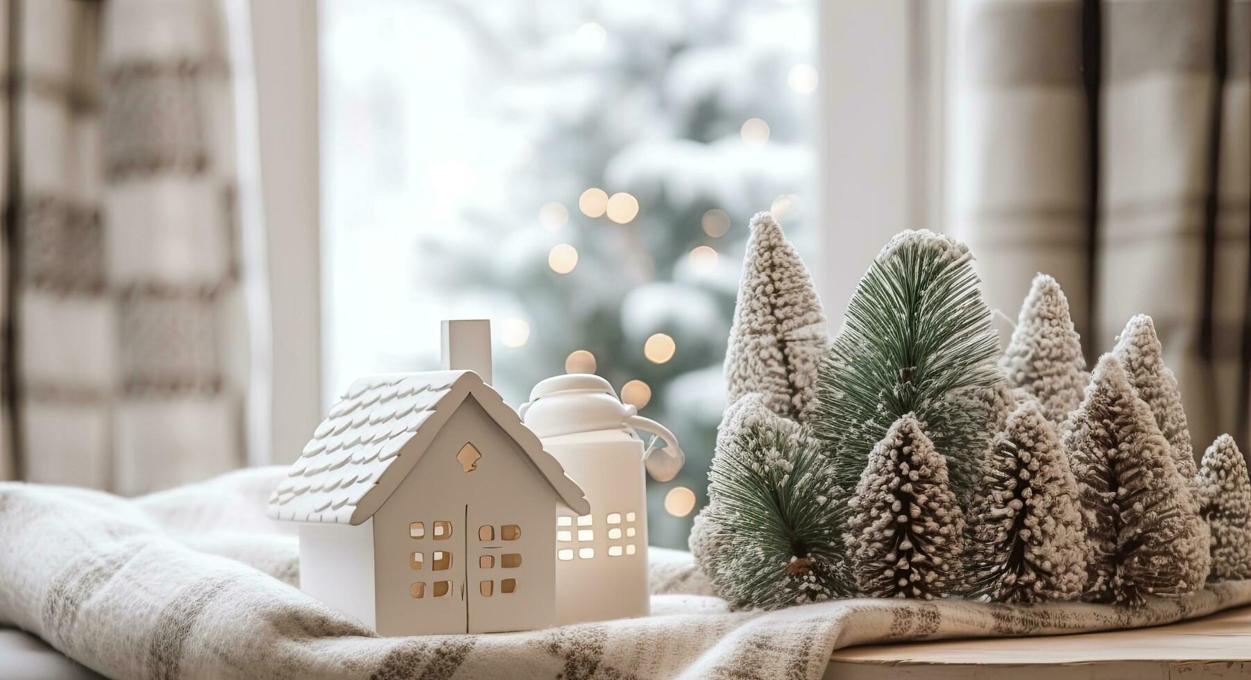 ai gerado uma acolhedor conceito do festivo casa decoração para Natal. ai gerado foto