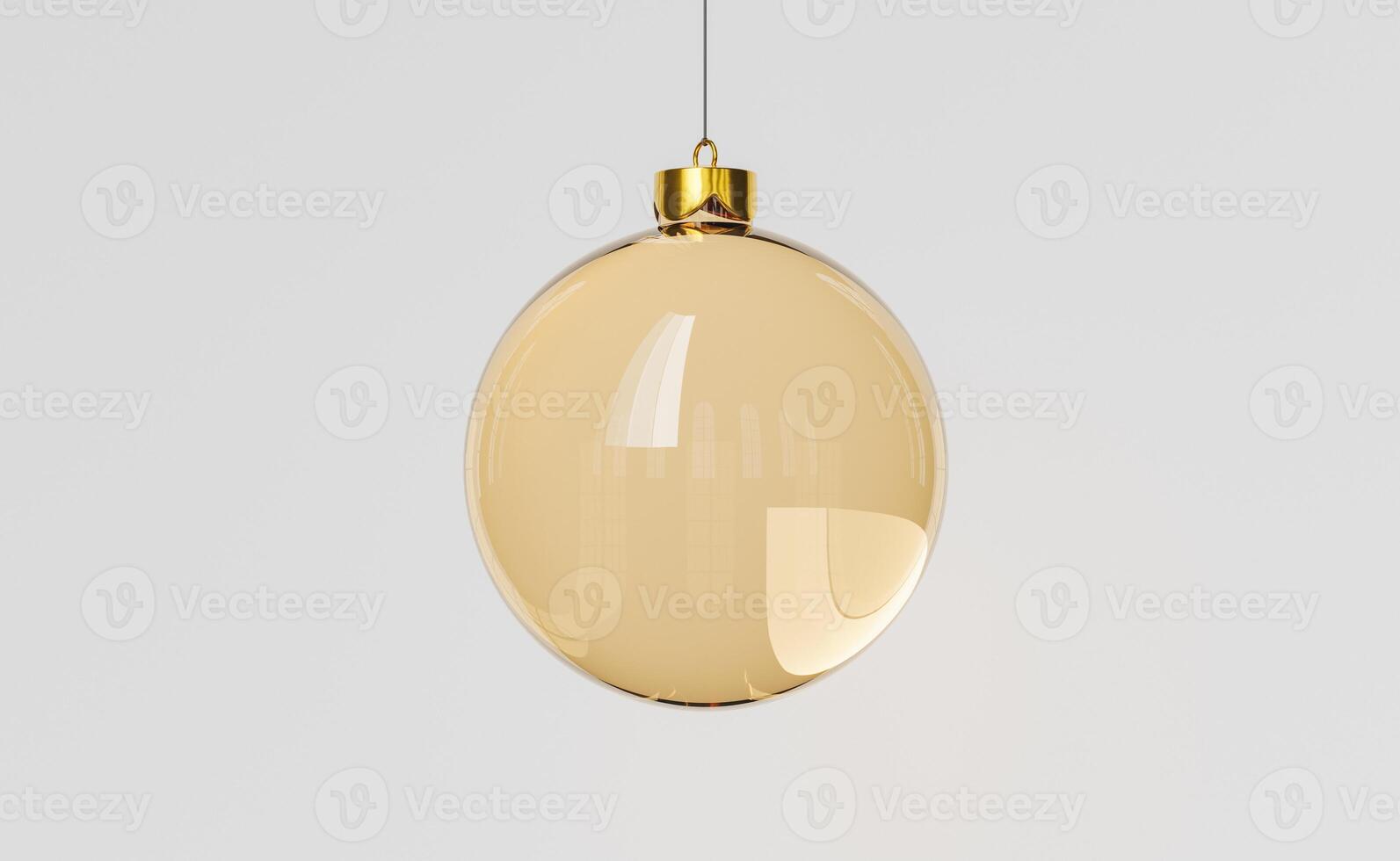 bola de natal de vidro dourado pendurada foto