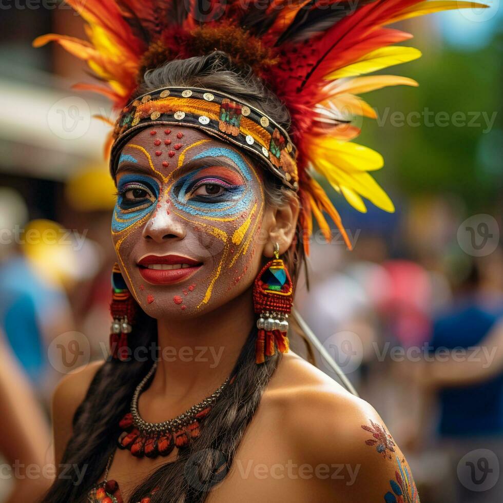 ai gerado colombiano tradicional dança, independência dia do Colômbia foto