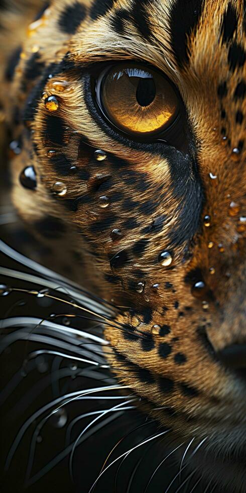 ai gerado leopardo macro fotografia. ai gerado foto