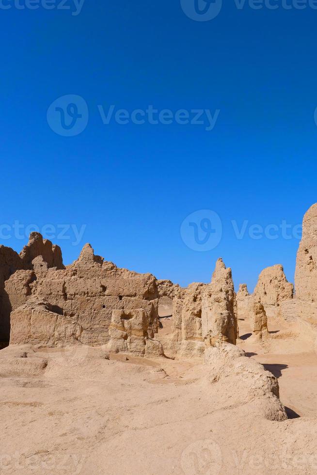 ruínas de jiaohe na província de xinjiang, china. foto