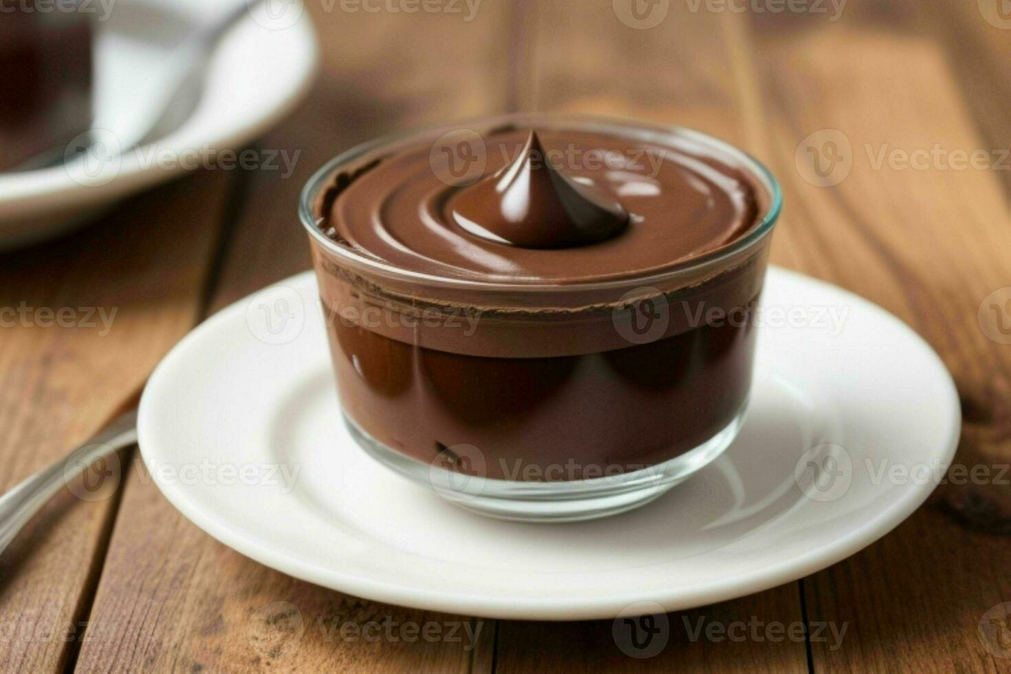 ai gerado chocolate pudim. pró foto