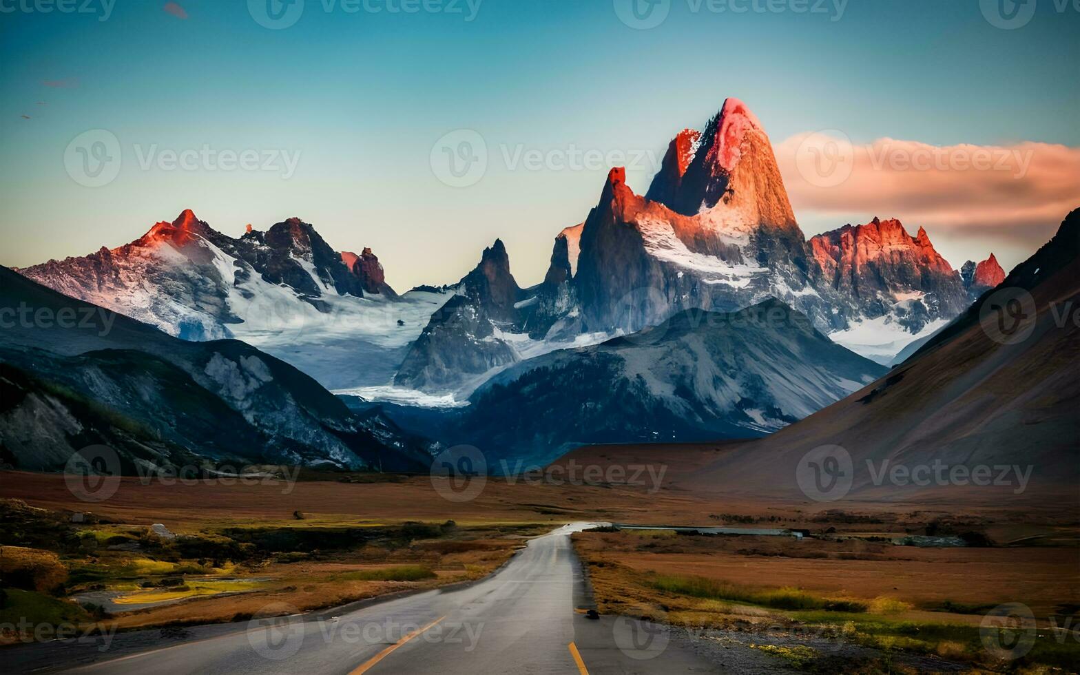 ai gerado majestoso picos velado dentro inverno abraço foto