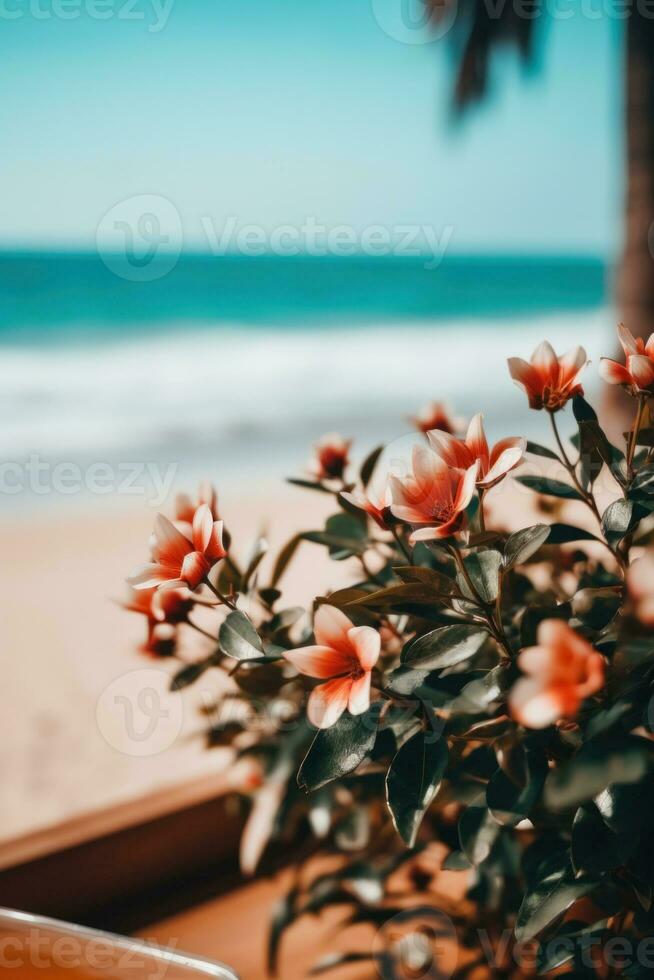 ai gerado uma copo do café sentado em topo do uma de madeira mesa, ai foto