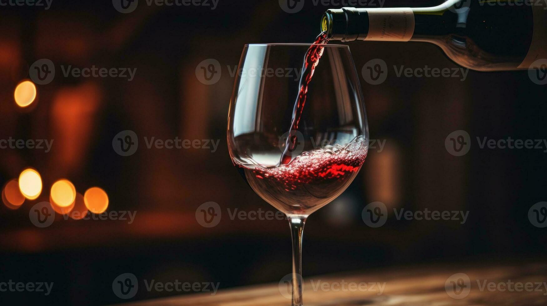 ai gerado rd vinho ser derramado para dentro uma vinho vidro, ai foto