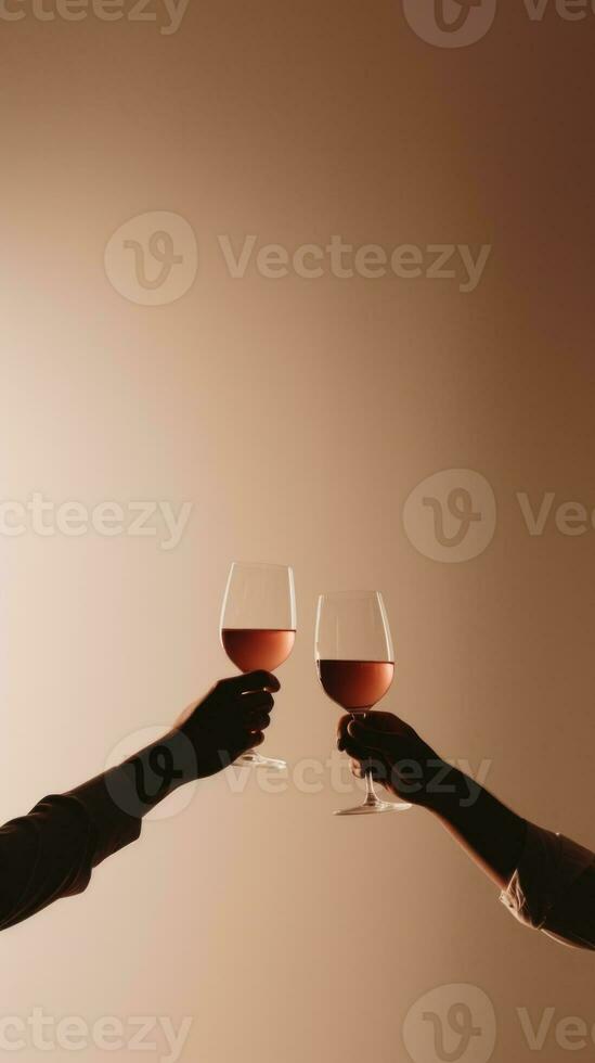 ai gerado dois pessoas segurando vinho óculos dentro seus mãos, ai foto