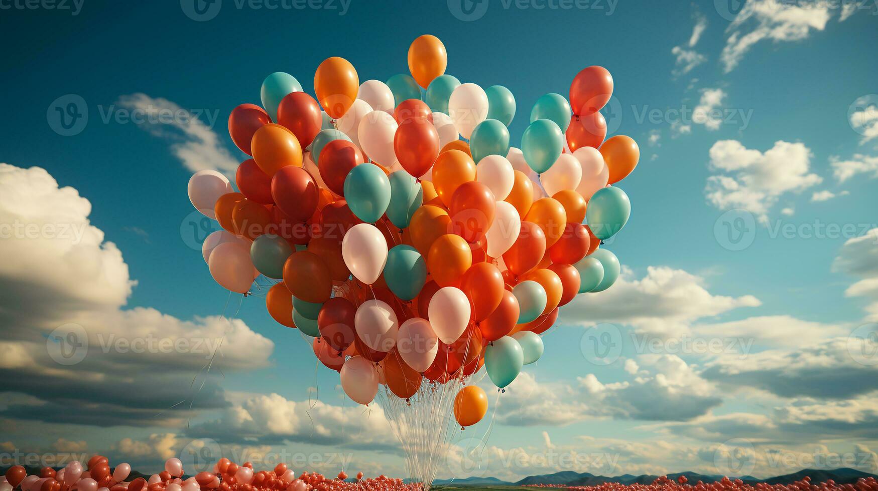 ai gerado 3d realista balões foto