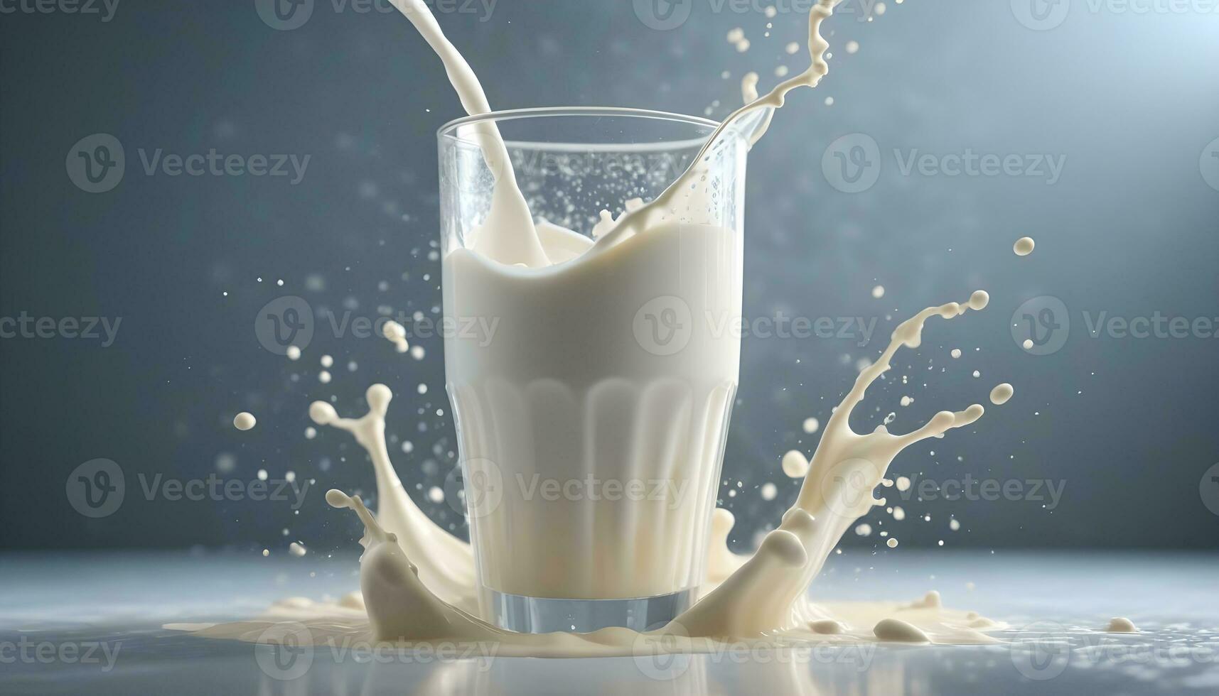 ai gerado leite respingo dentro vidro com respingo do leite foto
