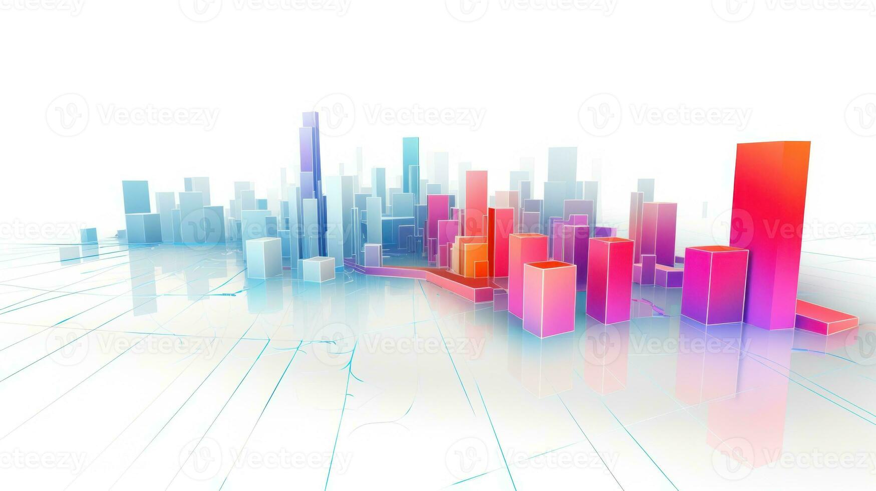 ai gerado colorida paisagem urbana dentro 3d. generativo ai foto